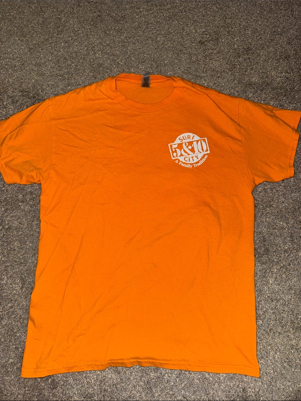 Orange Surf City Graphic Tee - Men's Casual Shirt